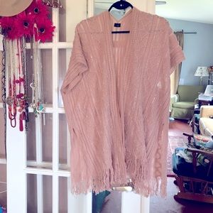 Dusty Pink Sparkle Ruana Kimono Plus size